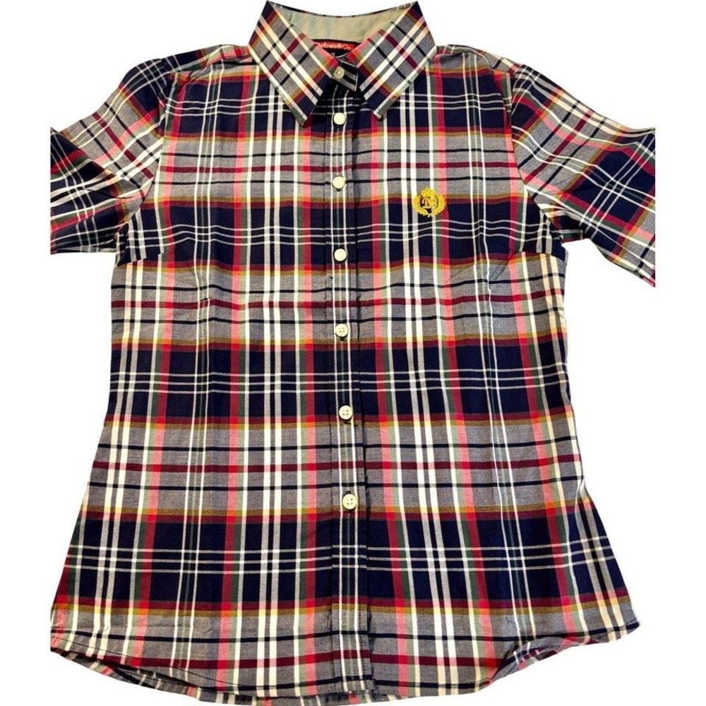 Womens Plaid Button-Up Long Sleeve Shirt Boyfriend Style Size M Multicolor - Picture 2 of 7